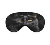 A Black Cat on A Black Background Eye Cover Breathable Comfortable Eyeshade Soft Skin Friendly Sleep Mask Party Night Blindfold with Fashion Adjustable Eye Mask for Night Sleeping Travel Nap