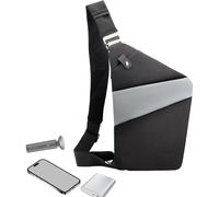 (A, Black With Gray) Fanny Sling Bag For Men - Waterproof Sling Slim Carry Shoulder Pack - Casual Anti-Theft Fanny Bag For Daily Commute Outgoing Traveling Dates