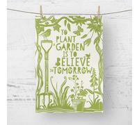 A Blackbird Sang Tea Towel - To Plant a Garden is to Believe in Tomorrow