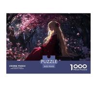 A Blonde Woman-cherry Blossoms Jigsaw Puzzle Waterproof 1000 Piece for Adults Challenging And Brainteasing Home Decoration Puzzle