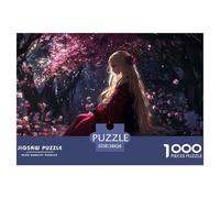 A Blonde Woman-cherry Blossoms Jigsaw Puzzle Waterproof 1000 Piece for Adults Colourful Home Decoration Puzzle