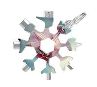 A Blooming Flower 19-in-1 Snowflake Multi Tool, Stainless Steel Metal Snowflake Multitool with Keychain, Compact & Portable Tools for Outdoor Camping Survival Daily Use Gift for Men