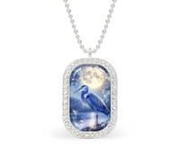 A Blue Heron Moon Custom Photo Necklace Personalized Picture Pendant Memory Jewelry for Women