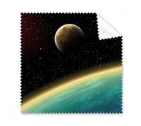 A Blue Planet And Two Yellow Planets In The Universe Illustration Pattern Glasses Cloth Cleaning Cloth Gift Phone Screen Cleaner 5pcs