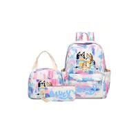 (a) Bluey Family Anime Character Peripheral Colorful Backpack Three-Piece Set Puppy Pattern Children'S Large Capacity Schoolbag Gift