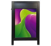 A-Board Double Side Wooden Pavement Sign Snap Frame Poster Display Stand (Wooden Frame with Printed Posters, A2)