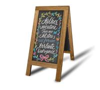 A Boards Pavement Signs, Double-Sided Painting Blackboard Foldable Freestanding Menu Board Advertising Board for Café Shop Pub Outdoor