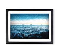 A Boat in The Distance in Abstract Framed Print | A2 Black Framed Wall Art | Ready to Hang | Abstract Vehicle Picture | Living Room Bedroom Lounge Office