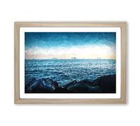A Boat in The Distance in Abstract Framed Print | A2 Oak Framed Wall Art | Ready to Hang | Abstract Vehicle Picture | Living Room Bedroom Lounge Office