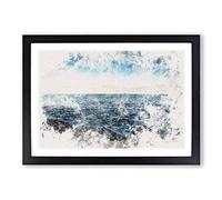A Boat in The Distance Watercolour Framed Print | A2 Black Framed Wall Art | Ready to Hang | Modern Vehicle Picture | Living Room Bedroom Lounge Office