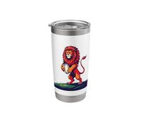 A Bold Red Lion Rampant Rises Stainless Steel Insulated Tumbler