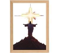 (A) Bomefoi Jesus Lamp | Jesus Lamp Light up Picture - LED Decorative Wall Art Christian Religious Home Decoration for Living Room, Bedroom & Christmas