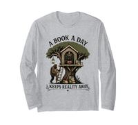 A Book a Day Keeps Reality Away Bigfoot Mothman Reader Long Sleeve T-Shirt