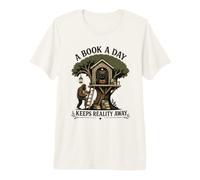 A Book a Day Keeps Reality Away Bigfoot Mothman Reader Premium T-Shirt