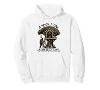A Book a Day Keeps Reality Away Bigfoot Mothman Reader Pullover Hoodie