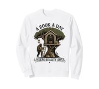 A Book a Day Keeps Reality Away Bigfoot Mothman Reader Sweatshirt