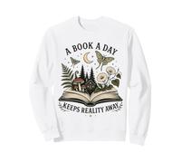 A Book a Day Keeps Reality Away Book Lover Reading Sweatshirt