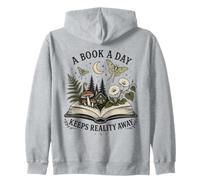 A Book a Day Keeps Reality Away Book Lover Reading Zip Hoodie
