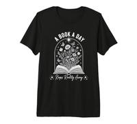 A Book A Day Keeps Reality Away Classic Minimalist Bookworm Premium T-Shirt