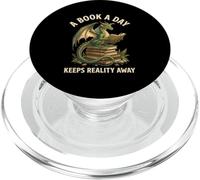 A Book A Day Keeps Reality Away Dragon Book Lover Fantasy PopSockets PopGrip for MagSafe