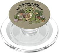A Book A Day Keeps Reality Away Dragon Book Lover PopSockets PopGrip for MagSafe