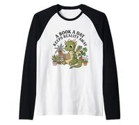 A Book A Day Keeps Reality Away Dragon Book Lover Raglan Baseball Tee