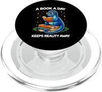 A Book A Day Keeps Reality Away Dragon Fantasy Book Lover PopSockets PopGrip for MagSafe