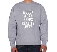 A Book A Day Keeps Reality Away Men's Sweatshirt - Heather Grey Medium