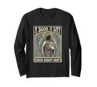 A Book a Day Keeps Reality Away Reading Lover Tarot Card Long Sleeve T-Shirt