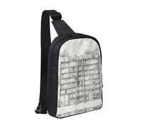 A Bookshelf Filled With Books Chest Bag Dual Pocket – Stylish Waterproof Oxford Fabric Crossbody Bag With Full-Print Front Panel, Perfect For Outdoor & Daily Use (70-120cm Adjustable Strap)