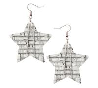A Bookshelf Filled With Books Stylish Leather Earrings â€“ Unique Star-Shaped Pvc Leather Pendant Earrings With 925 Sterling Silver Plated Hooks: Fashionable And Stylish, Showcasing Individuality