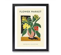 A Botanical Flower Market Exhibition No.10 Framed Print | A2 Black Framed Wall Art | Ready to Hang | Modern Floral Picture | Living Room Bedroom Lounge Office