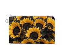 A Bouquet Of Black Sunflowers Coin Purse with Key Ring Cute Change Purse Travel Portable Keychain Wallet with Zipper for Women Men, style, One Size, Floral