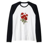 A Bouquet of Red Roses Vector Art Illustration Raglan Baseball Tee