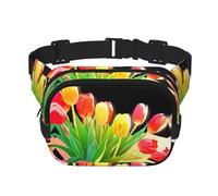 A bouquet of tulips Printed multifunctional waist bag, unisex trendy messenger bag, travel sports storage bag