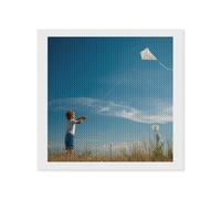 A Boy is Flying Kite Diamond DIY Painting Kits Horizontal Round