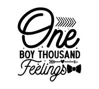 A boy with a Thousand Feelings with Hand Drawn Lettering Texture Vinyl Wall Stickers 41x48cm Window Decals Black