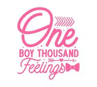 A boy with a Thousand Feelings with Hand Drawn Lettering Texture Vinyl Wall Stickers 49.2x57.6cm Waterproof Pink