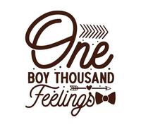 A boy with a Thousand Feelings with Hand Drawn Lettering Texture Wall Stickers 41x48cm Can Modify and add Information Coffee