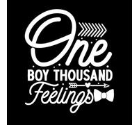 A boy with a Thousand Feelings with Hand Drawn Lettering Texture Wall Stickers 49.2x57.6cm Equipped with Transfer Film kit White