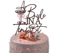 A Bride in A Tini Bit Cake Topper, Espresso Martini Bachelorette Party Decoration, Espresso Martini Bridal Shower Decorations, Bride to Be Decor Brown & Pink Glitter