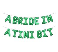 A Bride in A Tini Bit Letter Balloons balloon for Espresso Martini Theme Bachelorette Party Decoration (A BRIDE IN A TINI BIT Green)