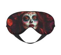 A Bright Floral Candy Skull Print Sleep Mask with Adjustable Strap, Comfortable Eye Cover for Travel, Yoga, Napping, Sleeping & Relaxation