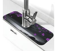 A Bright Moon Hung Over The Ocean Faucet Mat for Kitchen Sink Cute Drying Mat Super Absorbent Sink Faucet Mat for Kitchen Bathroom Sink Cafe Bar Faucet Decor Gifts ( 15" X 5.5")