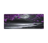 A Bright Moon Hung Over The Ocean Mouse Pad In Big Extended Non-Slip Rubber Base Mousepad With Stitched Edges Gaming Pc Desktop Large Mouse Pad 11.8x31.5