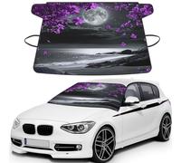 A Bright Moon Hung Over The Ocean Print Car Windshield Cover For Ice And Snow Universal Fit For Most Cars Multifuntional Ice Protector Keep Snow Frost Off