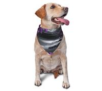 A Bright Moon Hung Over The Ocean Printed Graphic Pet Triangle Scarf For Dogs & Cats, Adjustable Cute Pet Bandana For & Photo Shoots