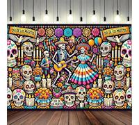 A brilliant polyester photo backdrop wall, suitable for the Day of the Dead holidays and birthday parties 350x240CM