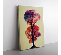 A Brilliant Tree Canvas Wall Art Print Ready to Hang, Framed Picture for Living Room Bedroom Home Office Décor, 60x40 cm (24x16 Inch)