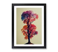 A Brilliant Tree Framed Print | A2 Black Framed Wall Art | Ready to Hang | Modern Floral Picture | Living Room Bedroom Lounge Office